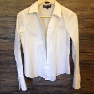 Jones New York crisp button-down white shirt